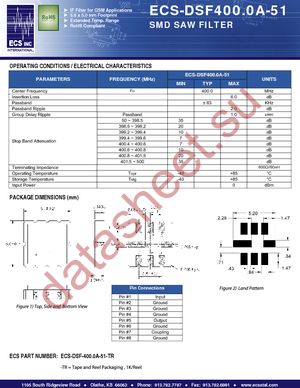 ECS-DSF400.0A-51-TR datasheet  